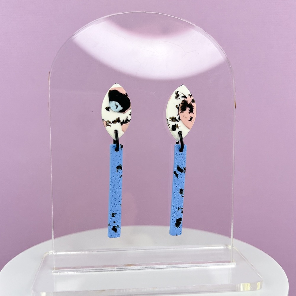 Spotted Abstract Design Handmade Polymer Clay Earrings Lightweight Funky…